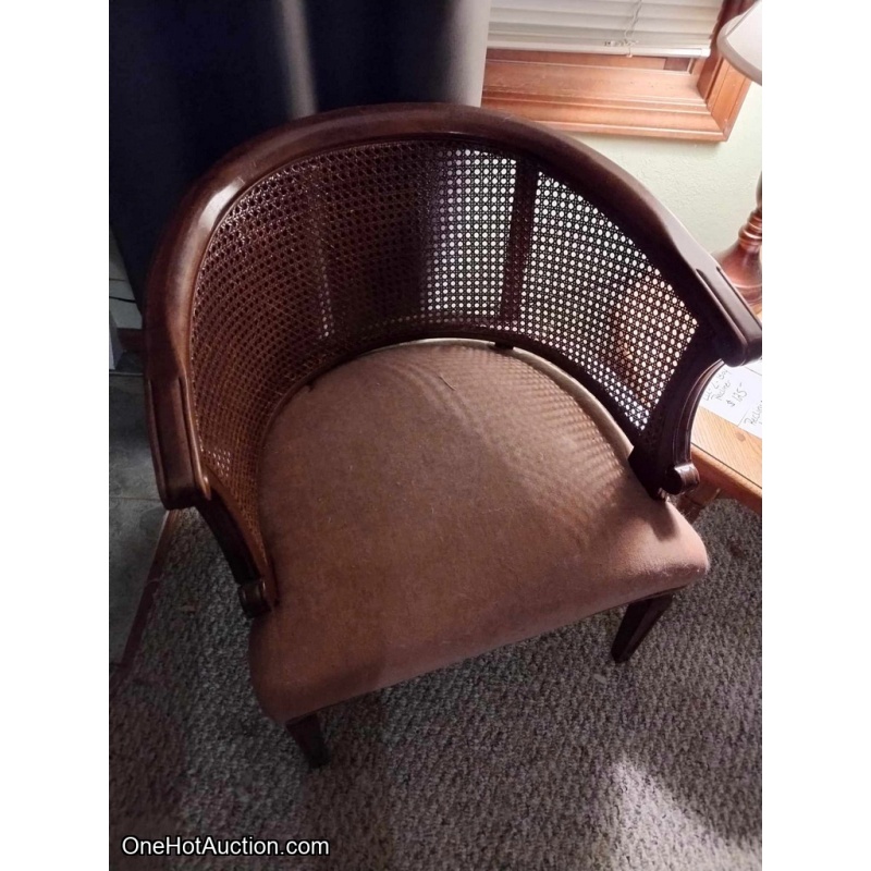 Vintage Wicker Back Parlor Chair