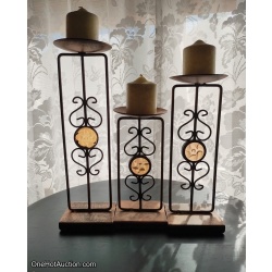 3-PC Metal Candle Holders