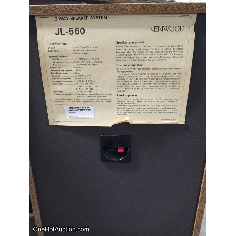 Pair of Kenwood JL-560 Speakers