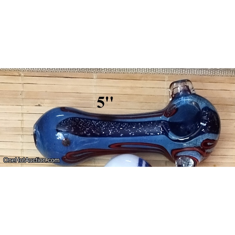 5 inch Blue Dichro Glass Pipe