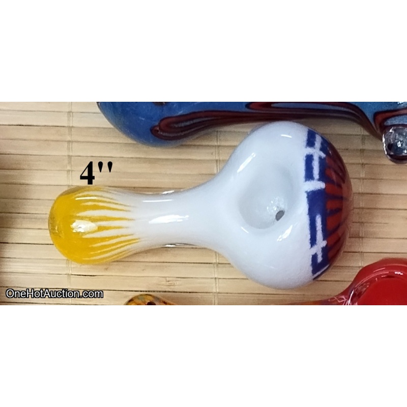 4 inch White/Blue/Red/Yellow Frit Pipe