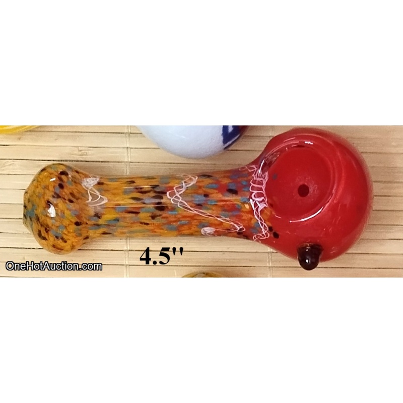 4.5 inch Red/Yellow Frit Pipe